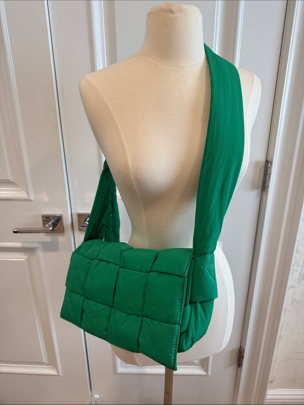 Green Woven Shoulder Bag - Women